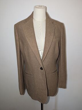 Ralph Lauren Silk/Wool Blend Tan Women’s Blazer Jacket